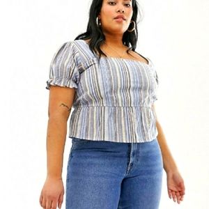 NEW!  Wild Honey Plus Shirred Bodice Top  NWOT